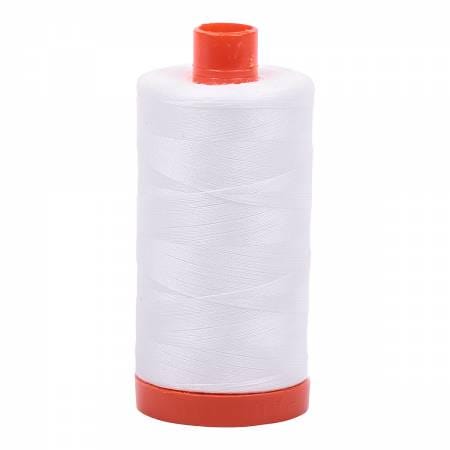Aurifil Mako Cotton Thread Solid 50wt 1422yds Natural White A1050-2021