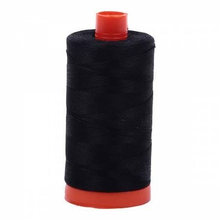 Aurifil Mako Cotton Thread Solid 50wt 1422yds Black A1050-2692