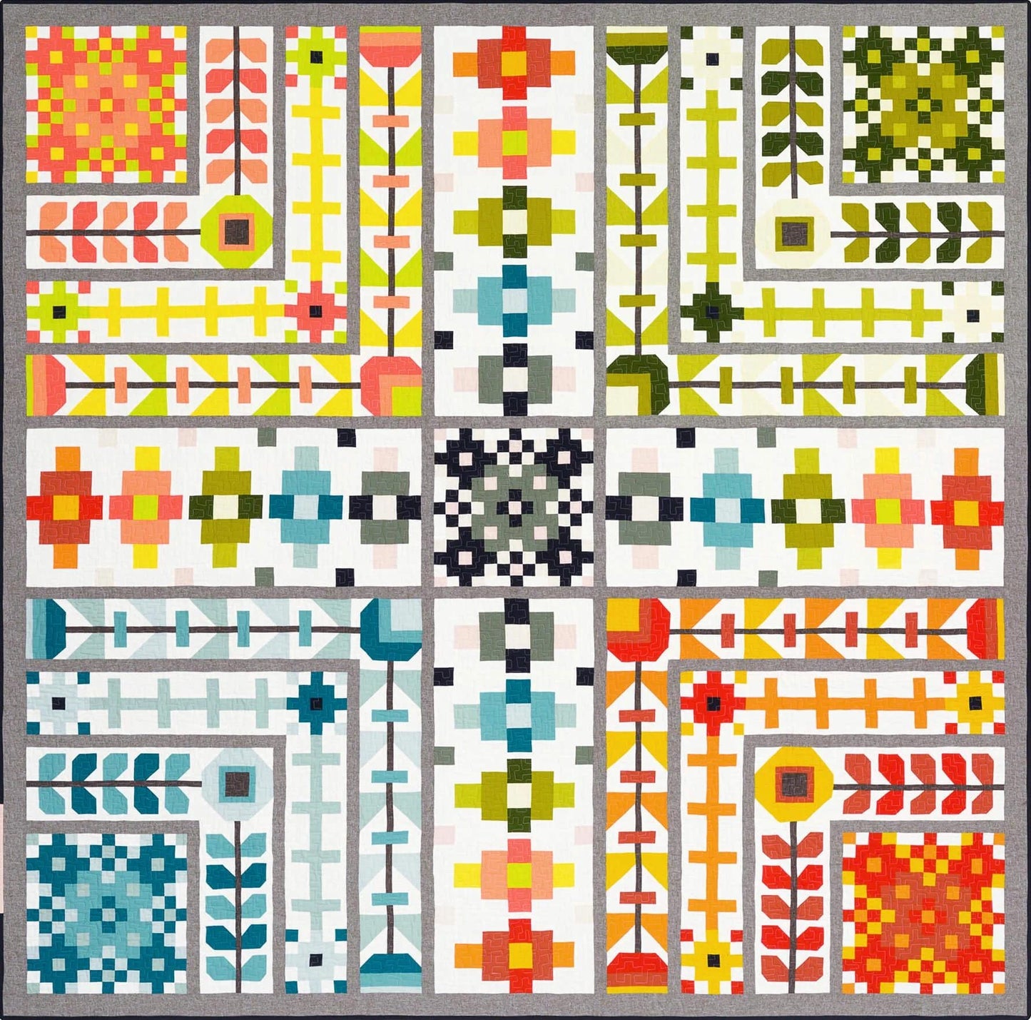 August Patchwork Sampler Quilt Pattern by Elizabeth Hartman