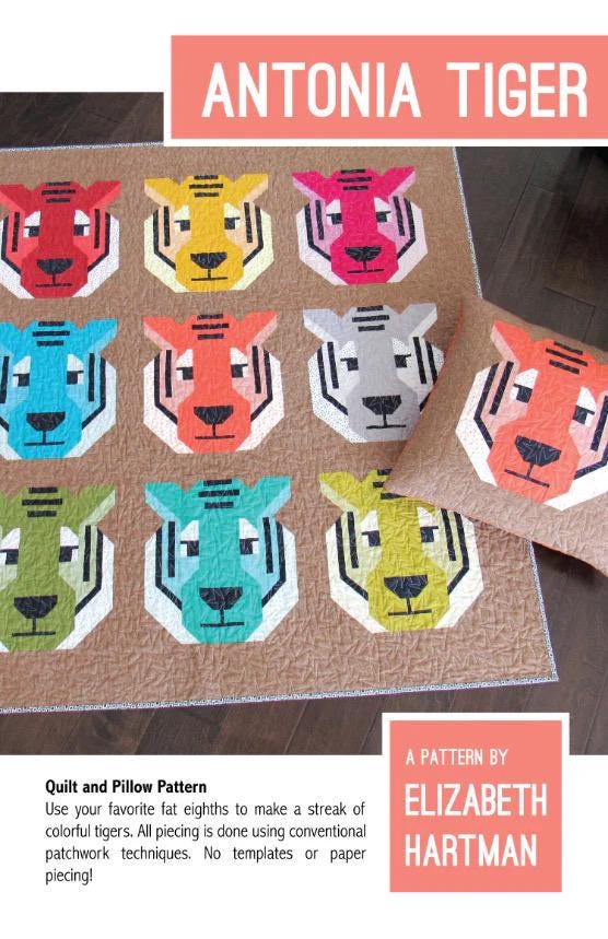 Antonia Tiger Quilt & Pillow Pattern by Elizabeth Hartman