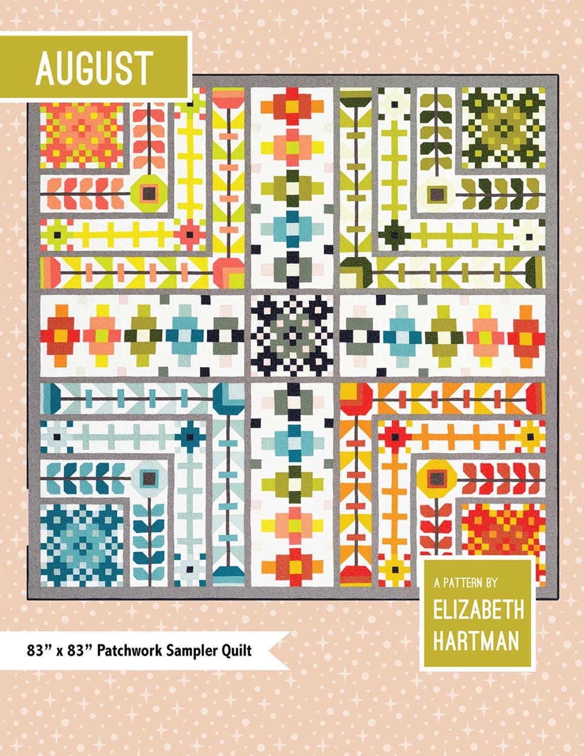 August Patchwork Sampler Quilt Pattern by Elizabeth Hartman