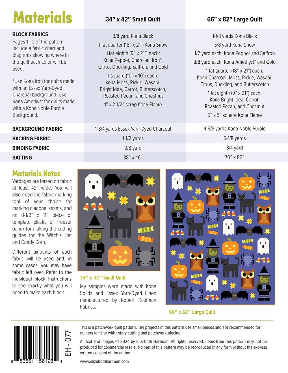 Happy Halloween Quilt & Pillow Pattern by Elizabeth Hartman