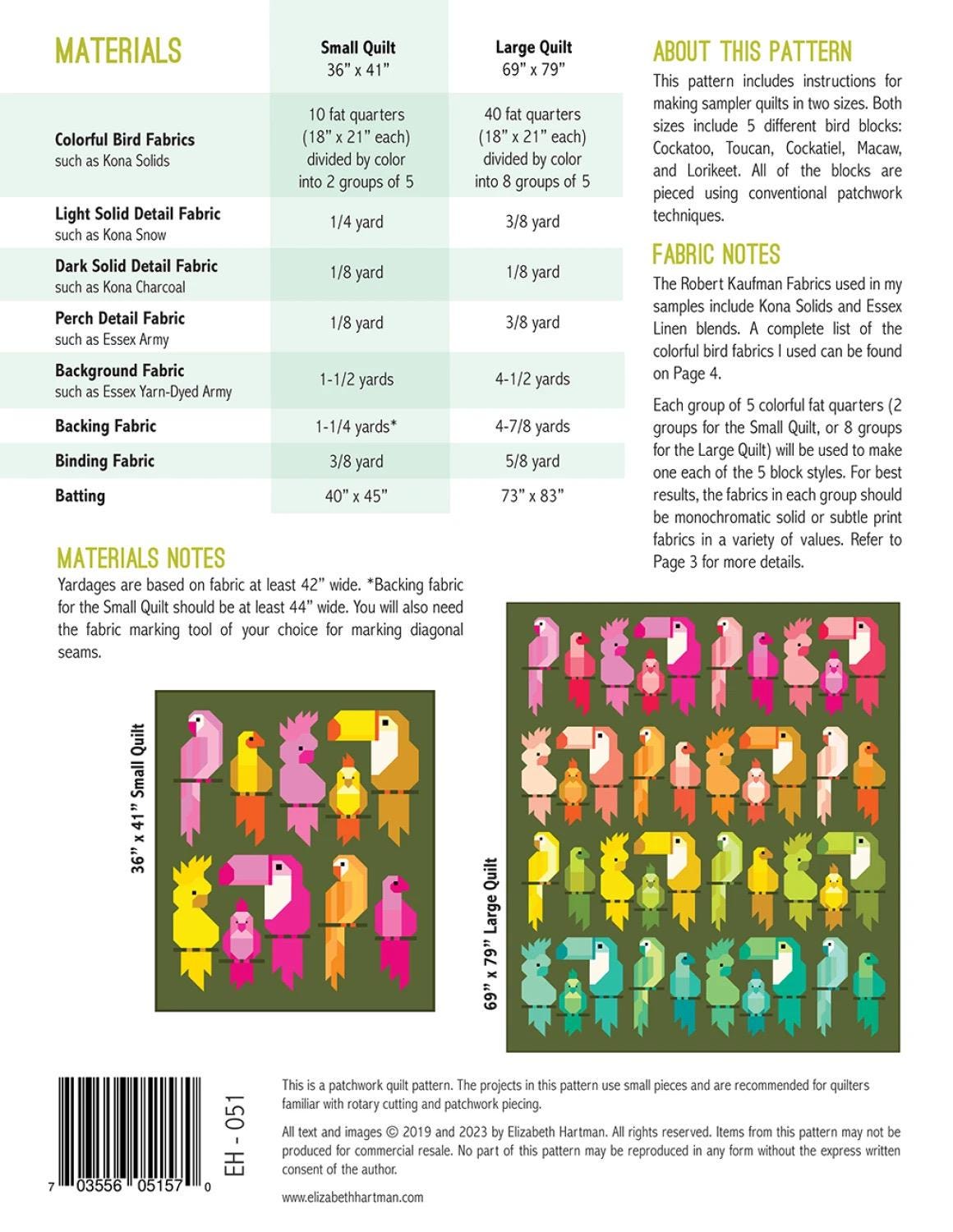Pretty Birds Quilt Pattern by Elizabeth Hartman