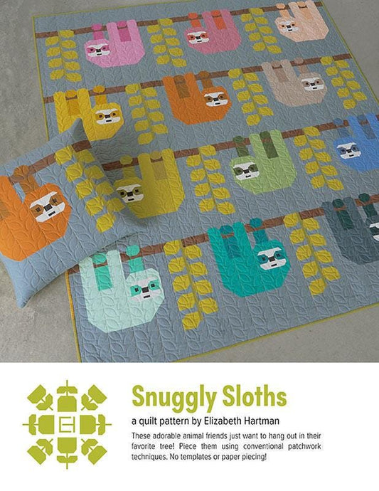 Snuggly Sloths Quilt & Pillow Pattern by Elizabeth Hartman EH-085
