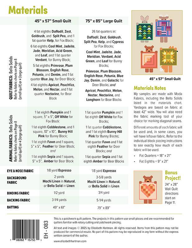 Show and Tell Quilt Pattern by Elizabeth Hartman EH 083